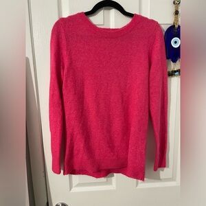 LOFT Hot Pink Sweater Cut Out Back Petite Large